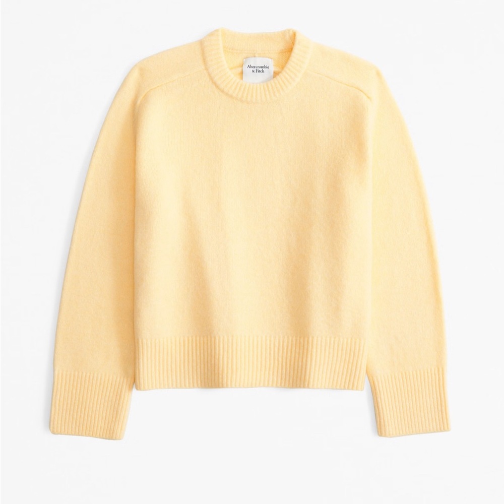 Abercrombie & Fitch Yellow Crew Neck Sweater